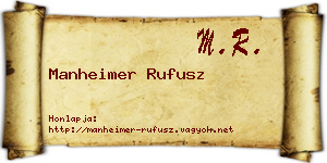 Manheimer Rufusz névjegykártya